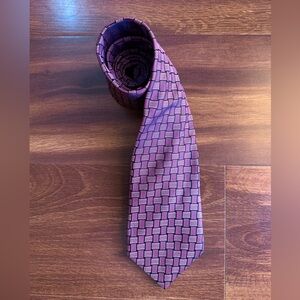 Sophisticated DION Collection Geometric Men's Tie in Rich Purple